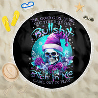 Skull Witch Santa Beach Blanket The Good Girl In Me Got Tired So Bitch In Me Came Out - Wonder Print Shop