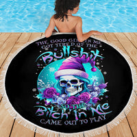 Skull Witch Santa Beach Blanket The Good Girl In Me Got Tired So Bitch In Me Came Out - Wonder Print Shop