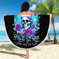 Skull Witch Santa Beach Blanket The Good Girl In Me Got Tired So Bitch In Me Came Out - Wonder Print Shop