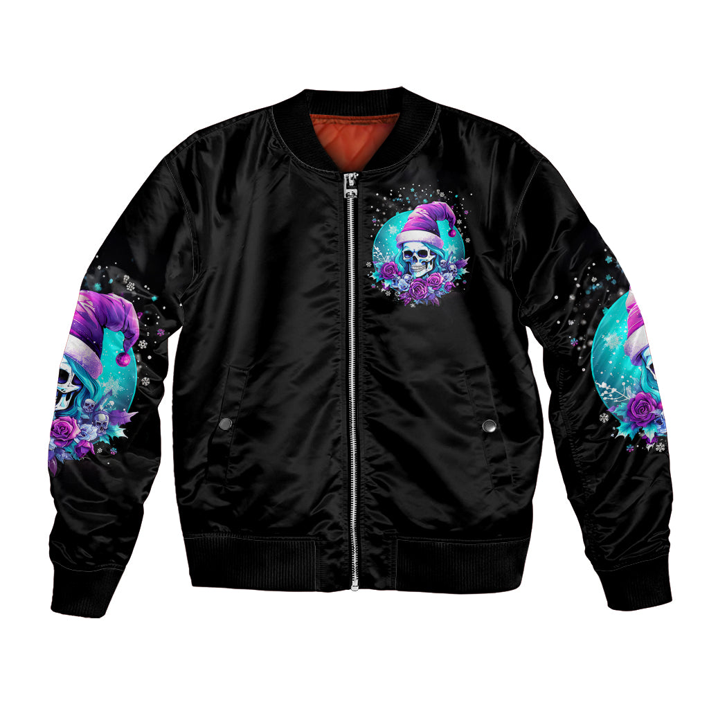 Skull Witch Santa Bomber Jacket The Good Girl In Me Got Tired So Bitch In Me Came Out - Wonder Print Shop