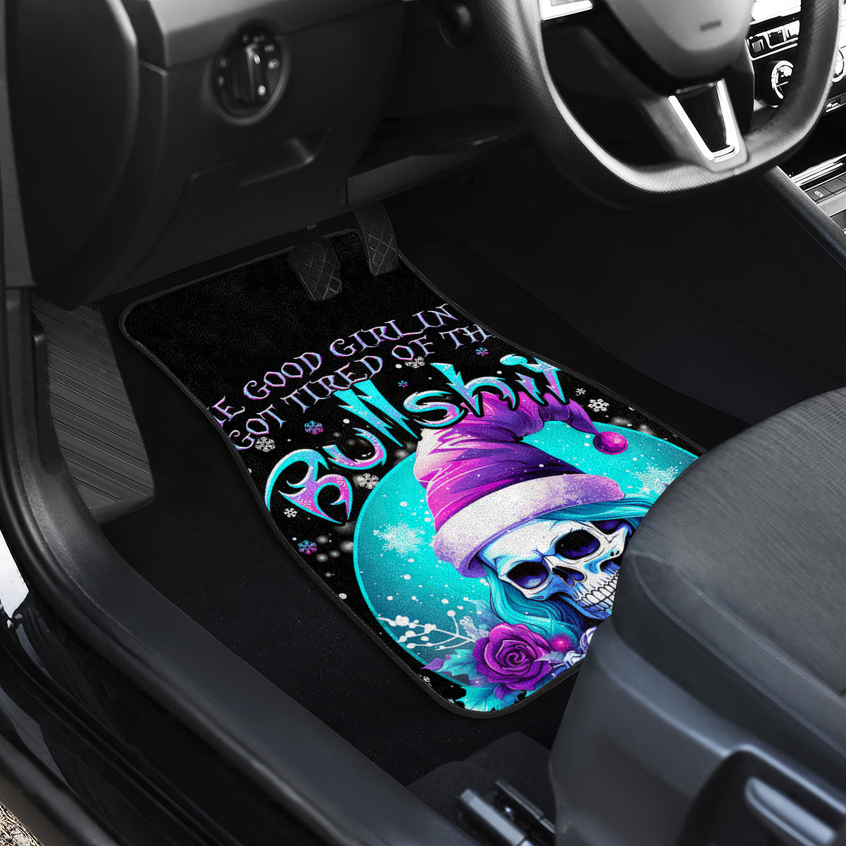 Skull Witch Santa Car Mats The Good Girl In Me Got Tired So Bitch In Me Came Out - Wonder Print Shop