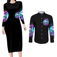 Skull Witch Santa Couples Matching Long Sleeve Bodycon Dress and Long Sleeve Button Shirt The Good Girl In Me Got Tired So Bitch In Me Came Out - Wonder Print Shop