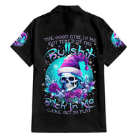 Skull Witch Santa Family Matching Short Sleeve Bodycon Dress and Hawaiian Shirt The Good Girl In Me Got Tired So Bitch In Me Came Out - Wonder Print Shop
