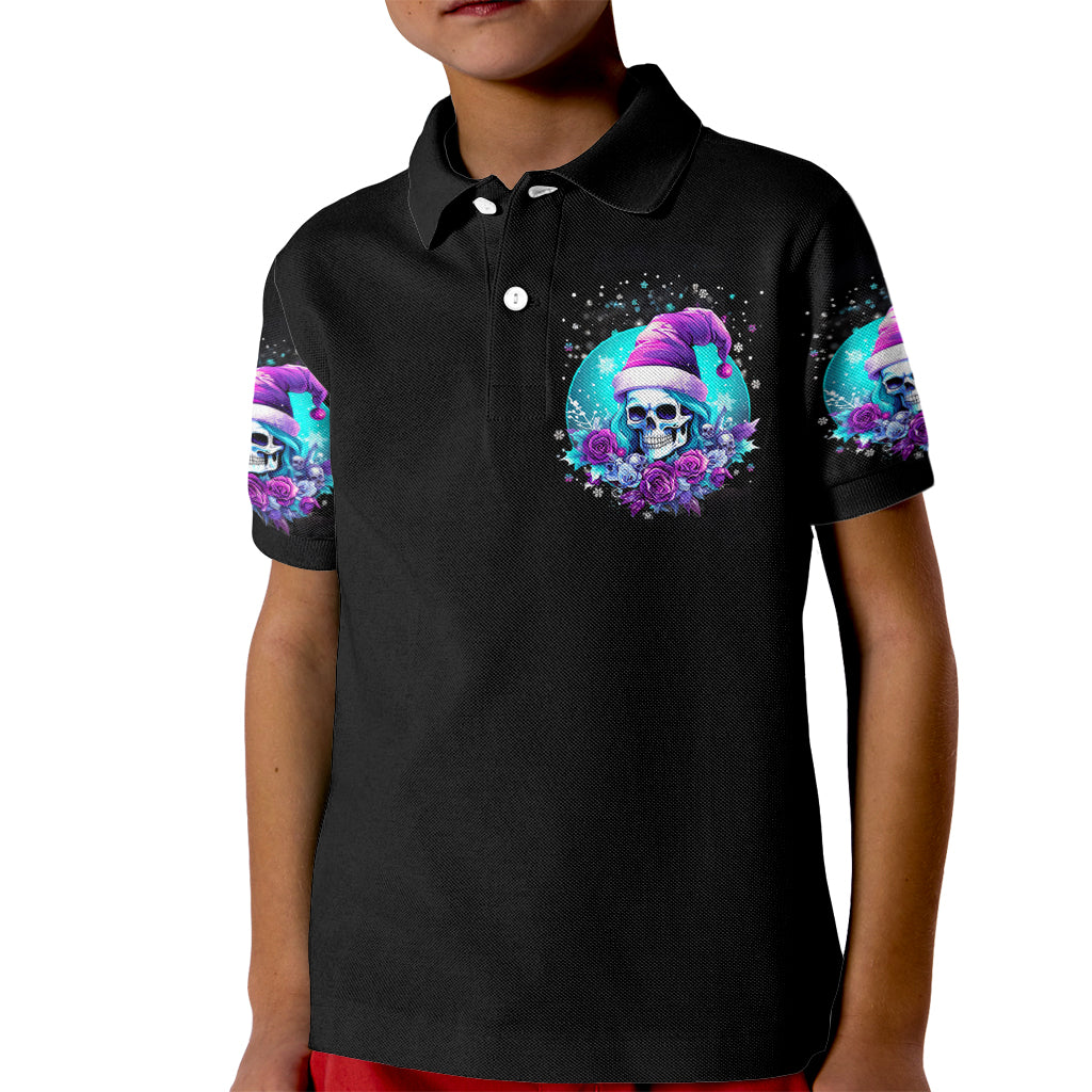 Skull Witch Santa Kid Polo Shirt The Good Girl In Me Got Tired So Bitch In Me Came Out - Wonder Print Shop
