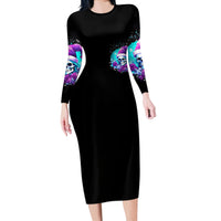 Skull Witch Santa Long Sleeve Bodycon Dress The Good Girl In Me Got Tired So Bitch In Me Came Out - Wonder Print Shop