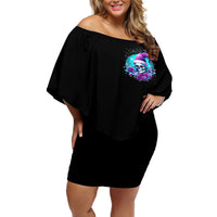 Skull Witch Santa Off Shoulder Short Dress The Good Girl In Me Got Tired So Bitch In Me Came Out - Wonder Print Shop