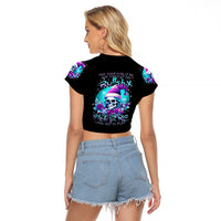 Skull Witch Santa Raglan Cropped T Shirt The Good Girl In Me Got Tired So Bitch In Me Came Out - Wonder Print Shop