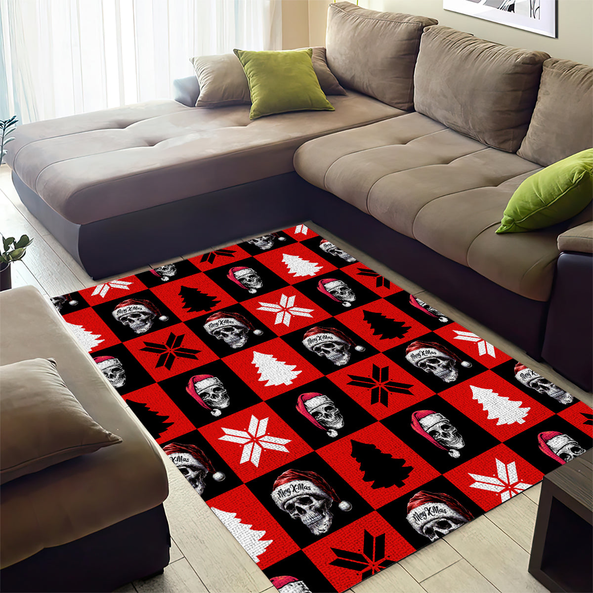 Scary Skeleton Area Rug Skeleton Inside Ugly Christmas - Wonder Print Shop