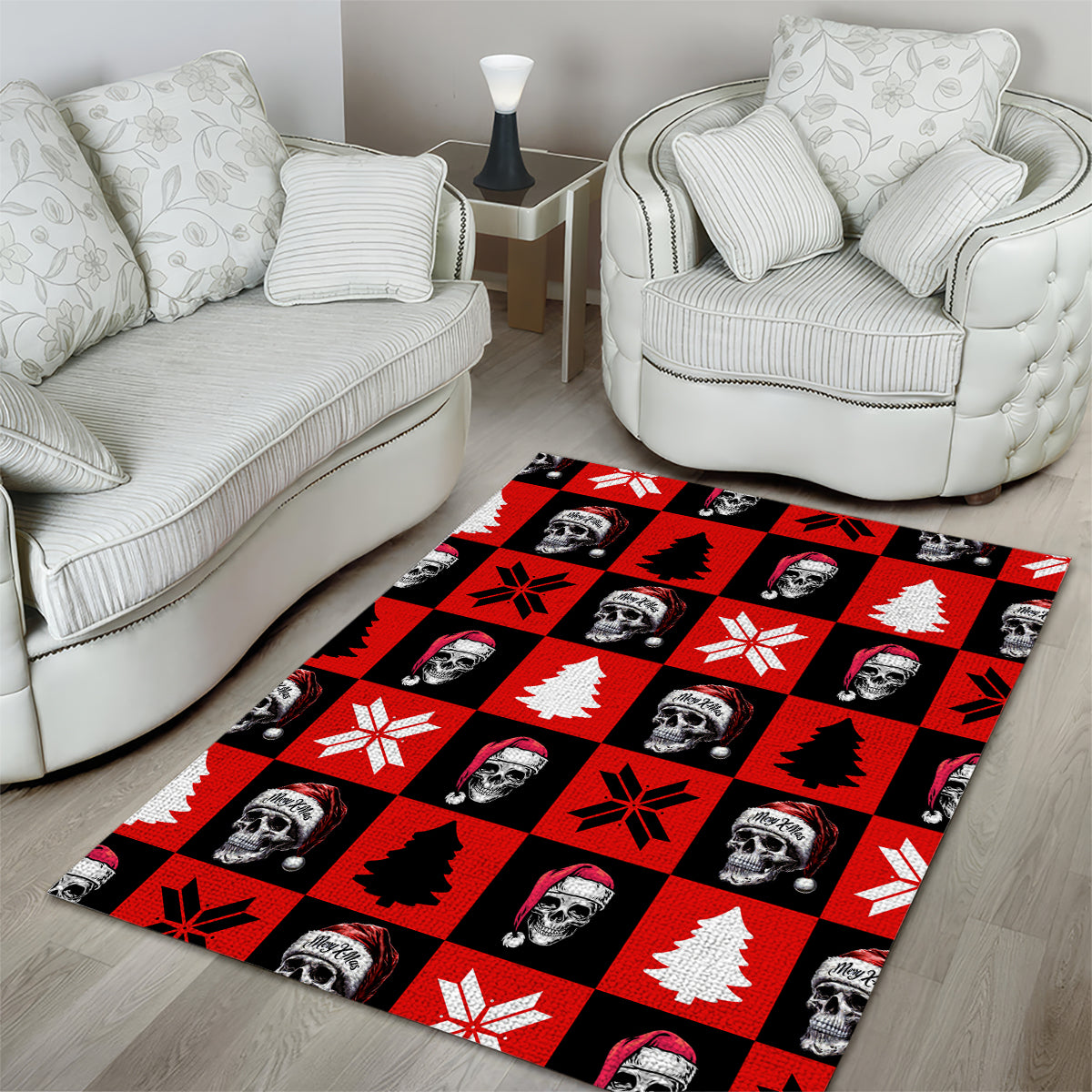 Scary Skeleton Area Rug Skeleton Inside Ugly Christmas - Wonder Print Shop