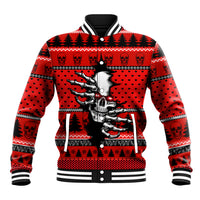 Scary Skeleton Baseball Jacket Skeleton Inside Ugly Christmas - Wonder Print Shop