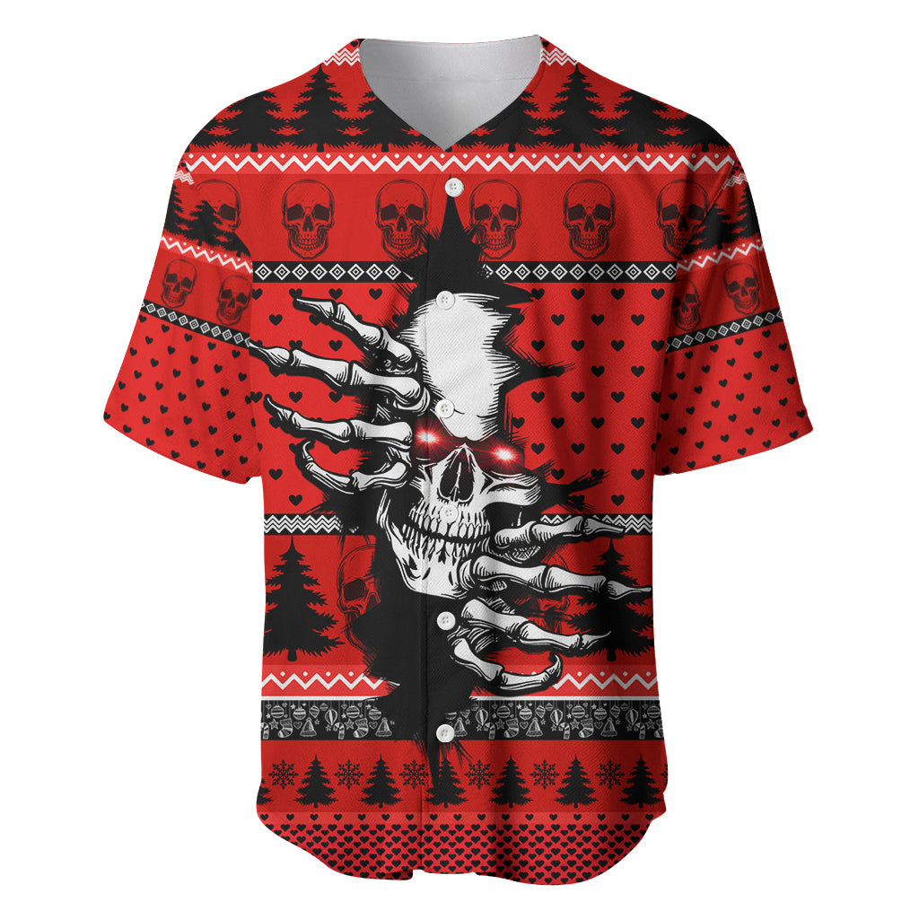 Scary Skeleton Baseball Jersey Skeleton Inside Ugly Christmas - Wonder Print Shop