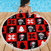 Scary Skeleton Beach Blanket Skeleton Inside Ugly Christmas - Wonder Print Shop