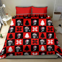 Scary Skeleton Bedding Set Skeleton Inside Ugly Christmas - Wonder Print Shop