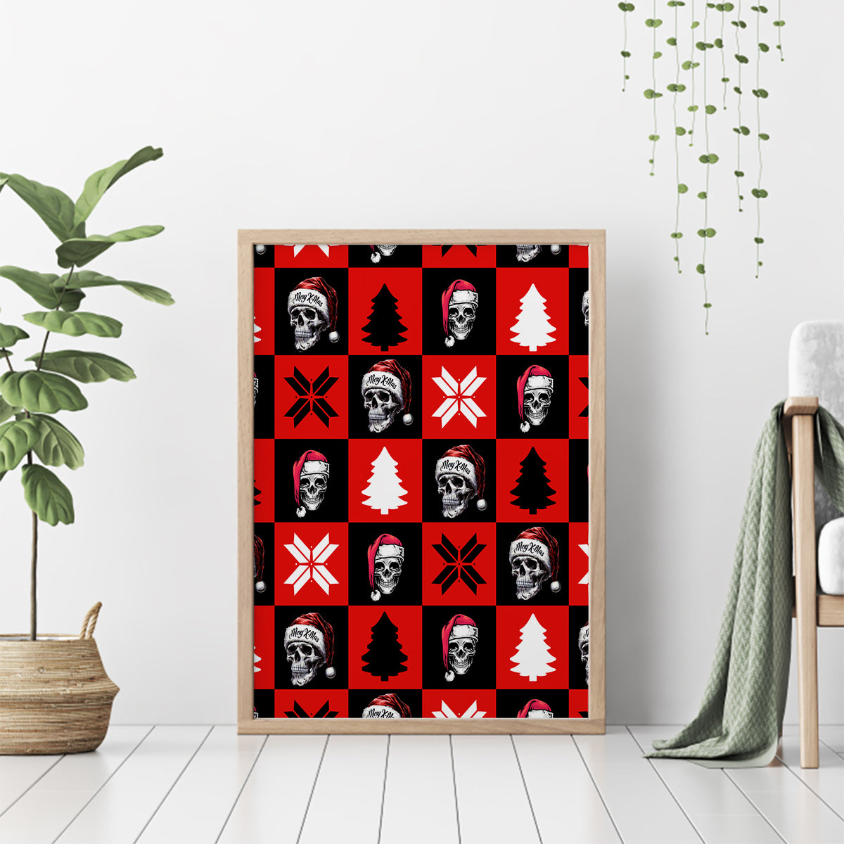 Scary Skeleton Canvas Wall Art Skeleton Inside Ugly Christmas - Wonder Print Shop