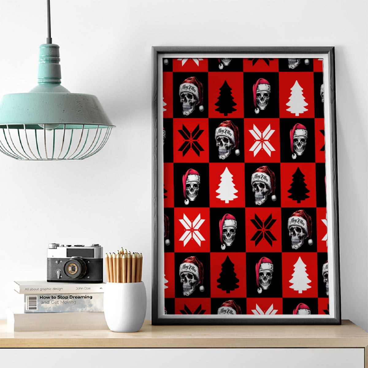 Scary Skeleton Canvas Wall Art Skeleton Inside Ugly Christmas - Wonder Print Shop