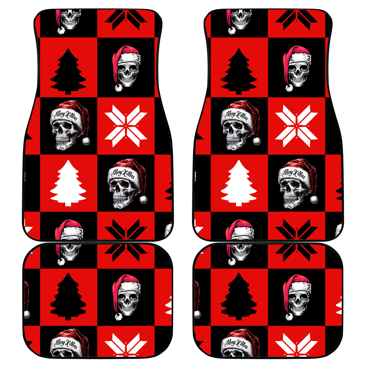 Scary Skeleton Car Mats Skeleton Inside Ugly Christmas - Wonder Print Shop