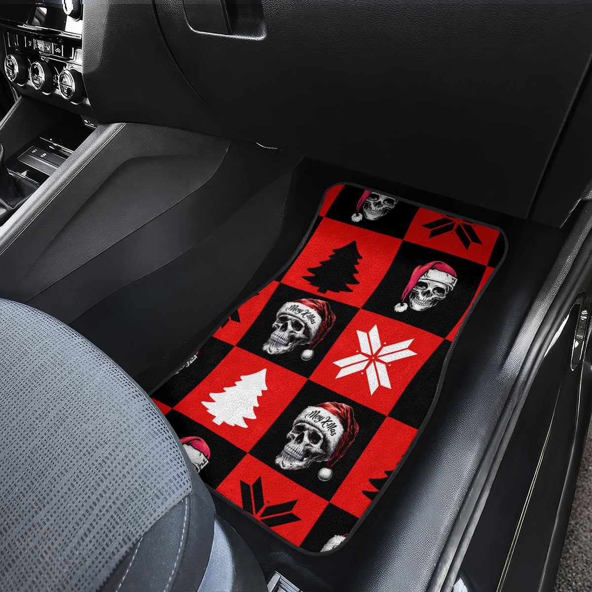 Scary Skeleton Car Mats Skeleton Inside Ugly Christmas - Wonder Print Shop