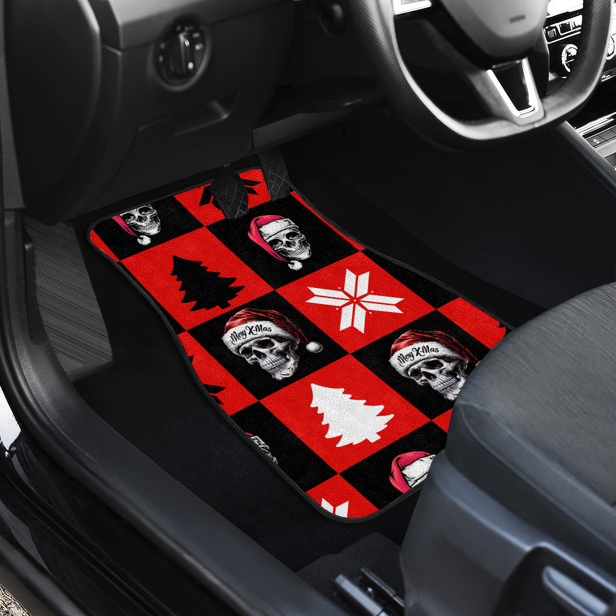 Scary Skeleton Car Mats Skeleton Inside Ugly Christmas - Wonder Print Shop