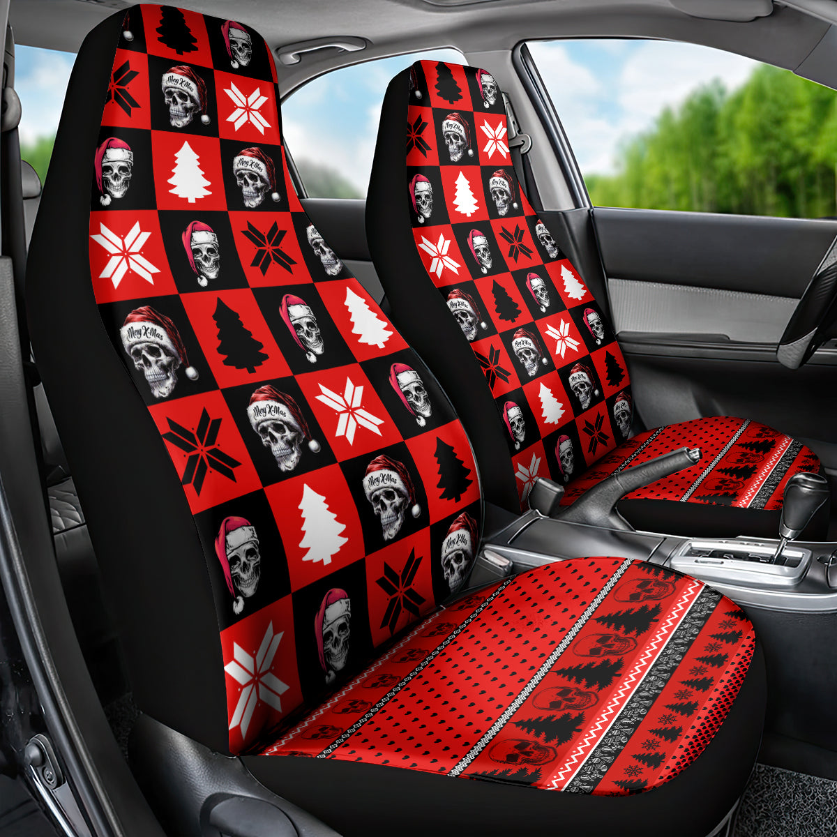 Scary Skeleton Car Seat Cover Skeleton Inside Ugly Christmas - Wonder Print Shop