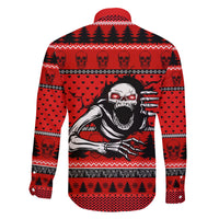 Scary Skeleton Family Matching Long Sleeve Bodycon Dress and Hawaiian Shirt Skeleton Inside Ugly Christmas - Wonder Print Shop