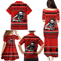 Scary Skeleton Family Matching Puletasi Dress and Hawaiian Shirt Skeleton Inside Ugly Christmas - Wonder Print Shop