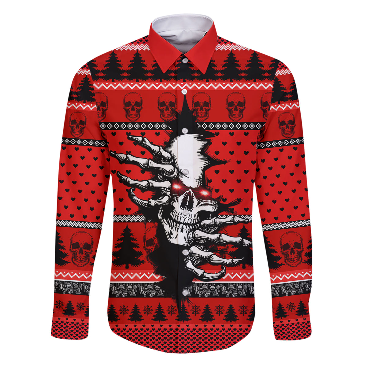 Scary Skeleton Family Matching Short Sleeve Bodycon Dress and Hawaiian Shirt Skeleton Inside Ugly Christmas - Wonder Print Shop