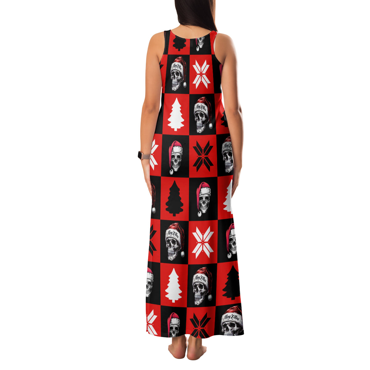 Scary Skeleton Family Matching Tank Maxi Dress and Hawaiian Shirt Skeleton Inside Ugly Christmas - Wonder Print Shop