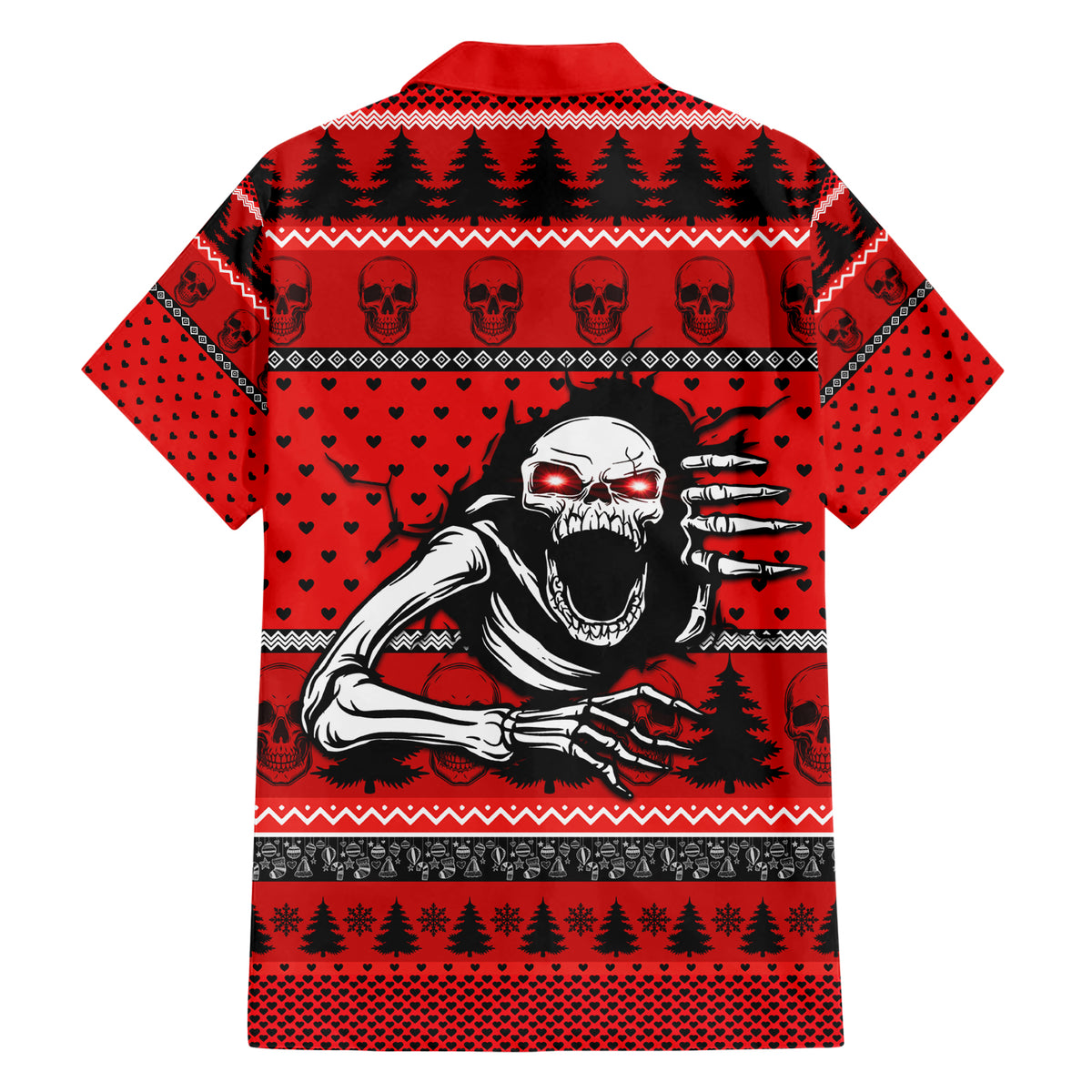 Scary Skeleton Hawaiian Shirt Skeleton Inside Ugly Christmas - Wonder Print Shop