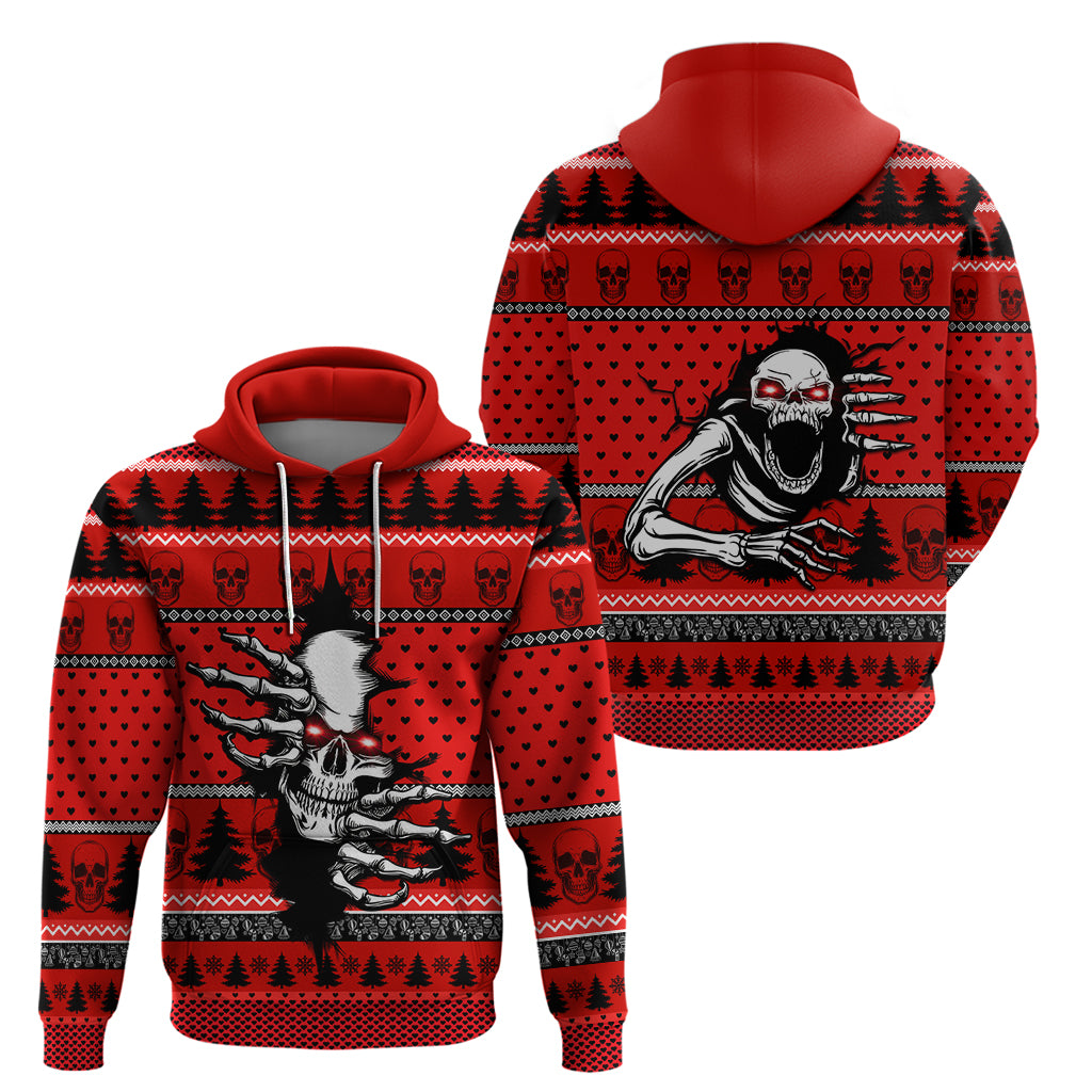 Scary Skeleton Hoodie Skeleton Inside Ugly Christmas - Wonder Print Shop