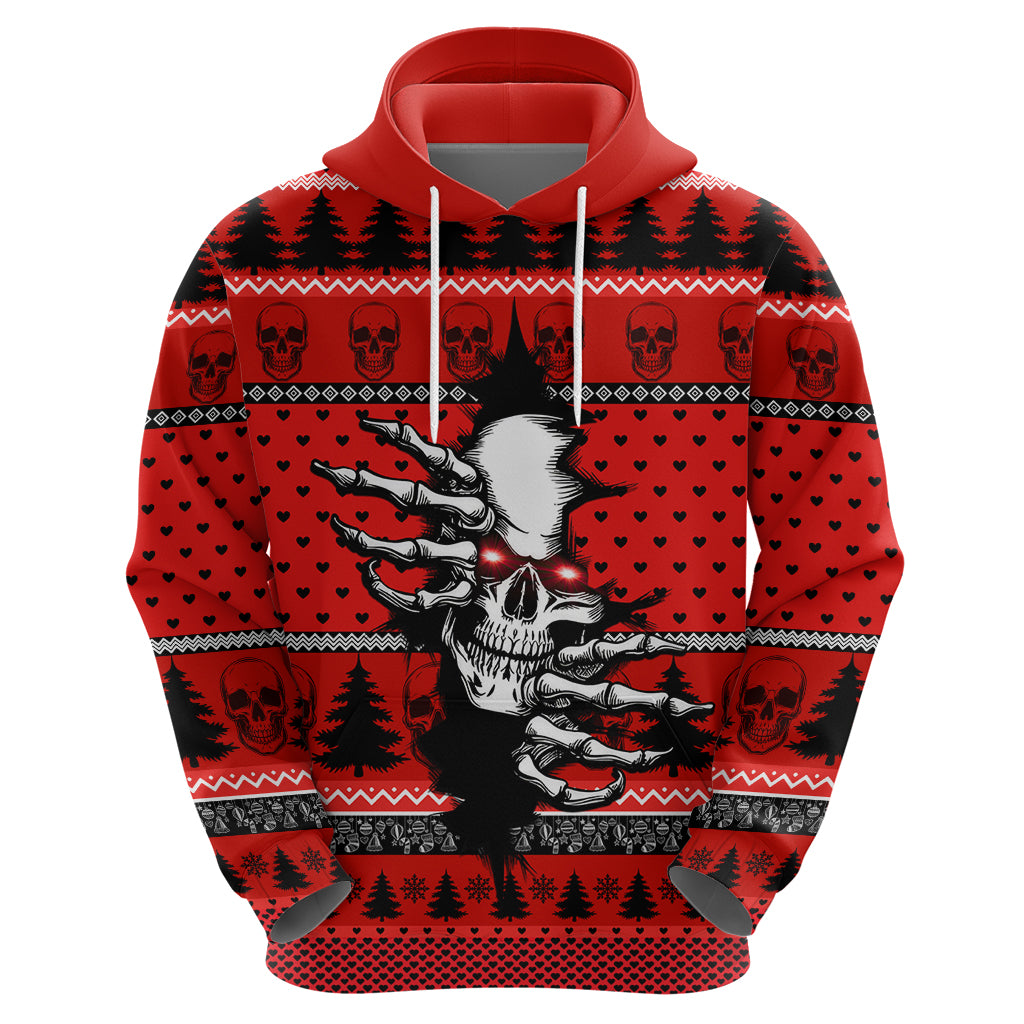 Scary Skeleton Hoodie Skeleton Inside Ugly Christmas - Wonder Print Shop
