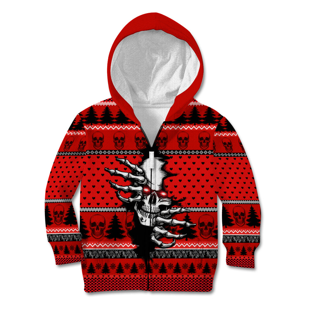 Scary Skeleton Kid Hoodie Skeleton Inside Ugly Christmas - Wonder Print Shop