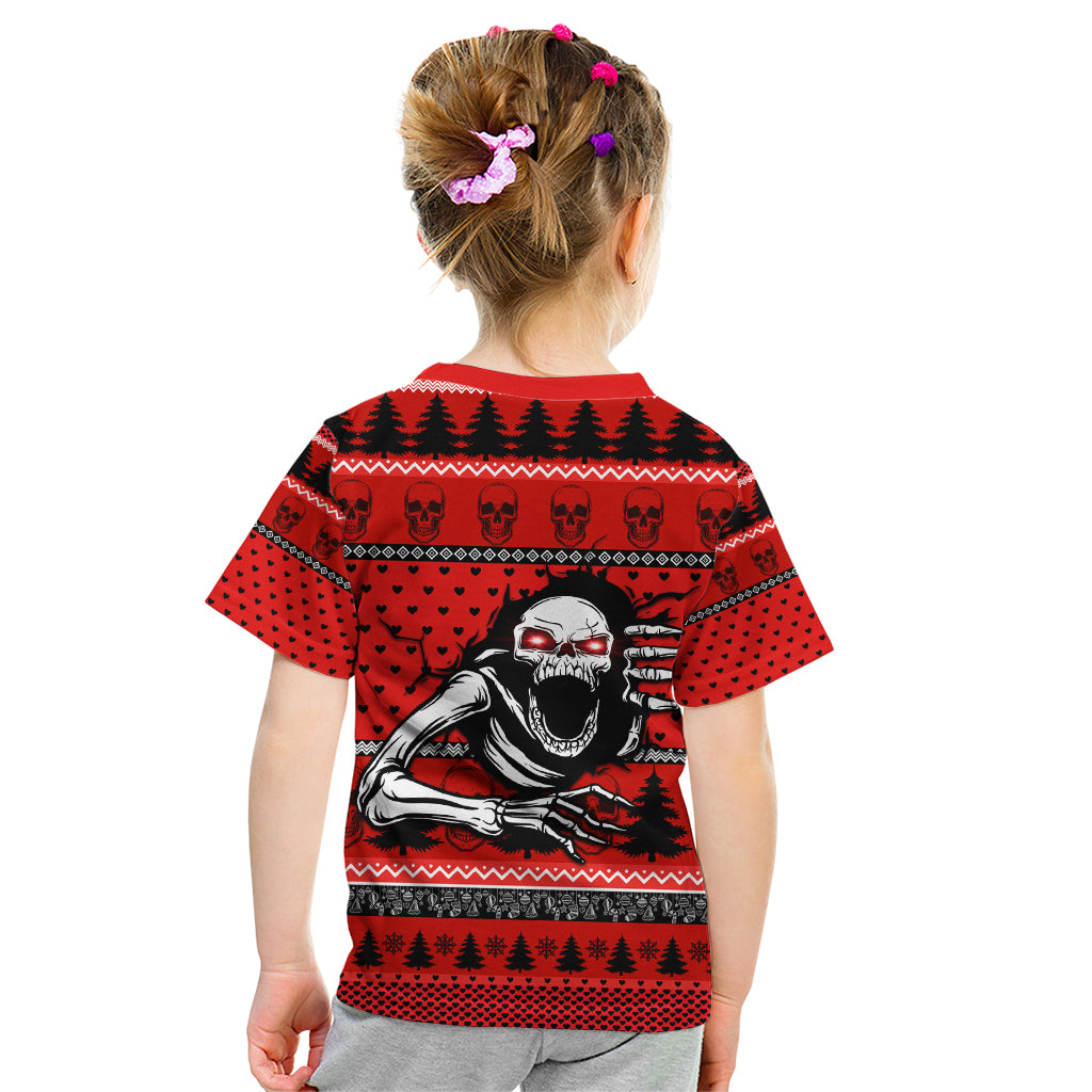 Scary Skeleton Kid T Shirt Skeleton Inside Ugly Christmas - Wonder Print Shop