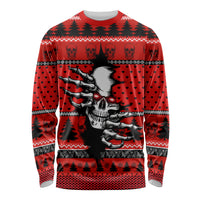 Scary Skeleton Long Sleeve Shirt Skeleton Inside Ugly Christmas - Wonder Print Shop