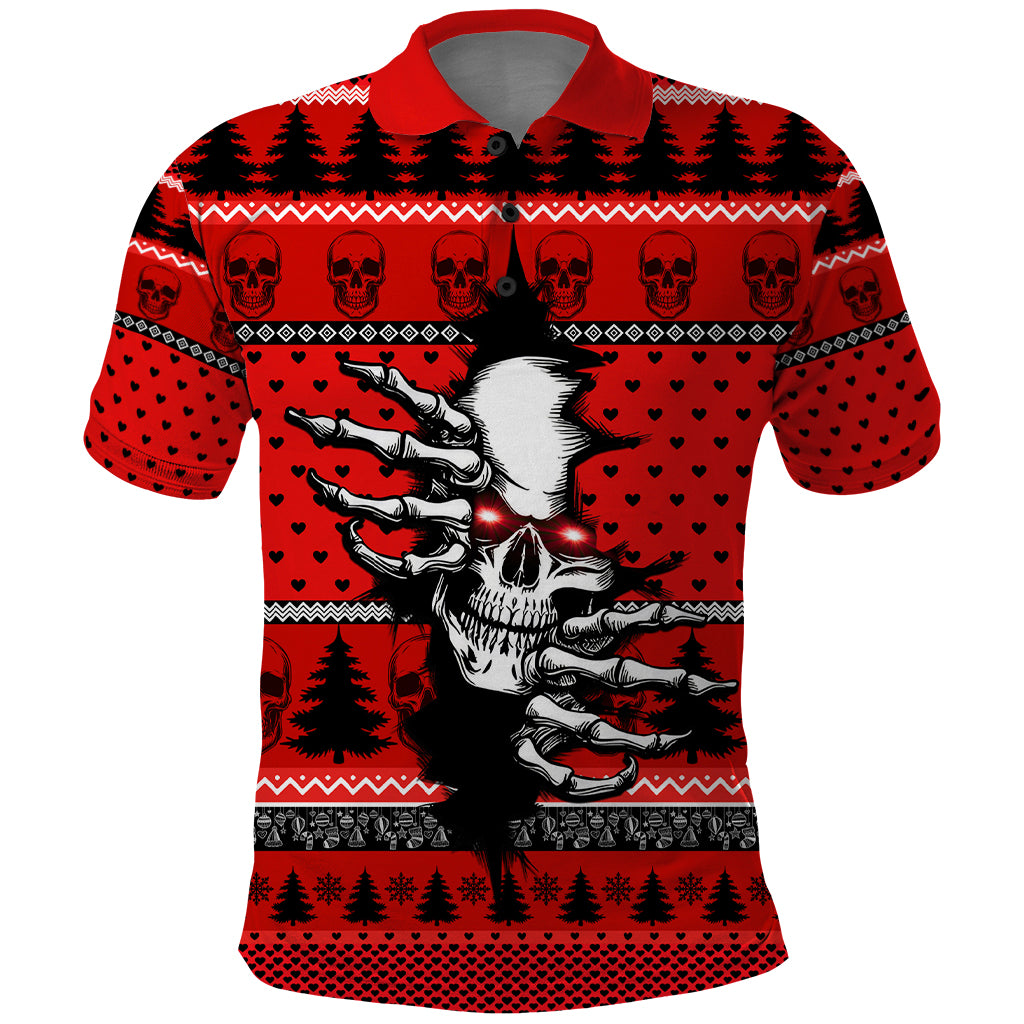 Scary Skeleton Polo Shirt Skeleton Inside Ugly Christmas - Wonder Print Shop