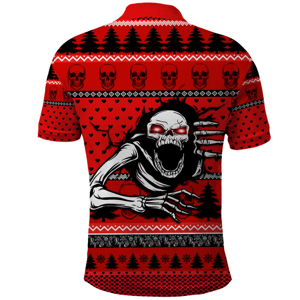 Scary Skeleton Polo Shirt Skeleton Inside Ugly Christmas - Wonder Print Shop
