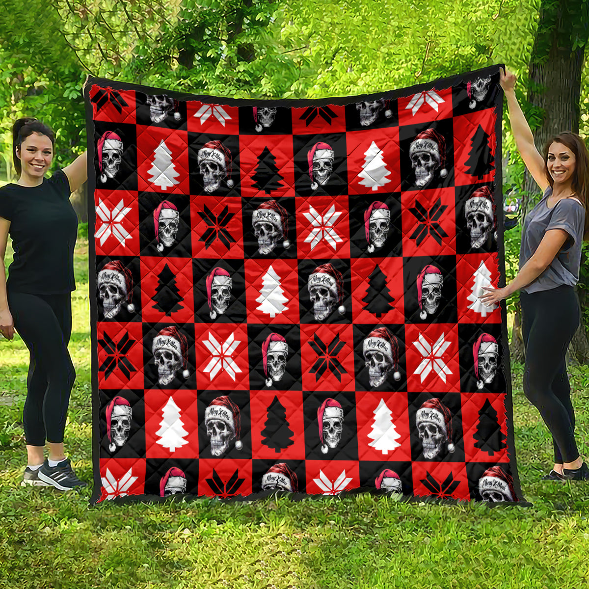 Scary Skeleton Quilt Skeleton Inside Ugly Christmas - Wonder Print Shop