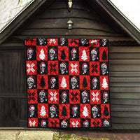 Scary Skeleton Quilt Skeleton Inside Ugly Christmas - Wonder Print Shop