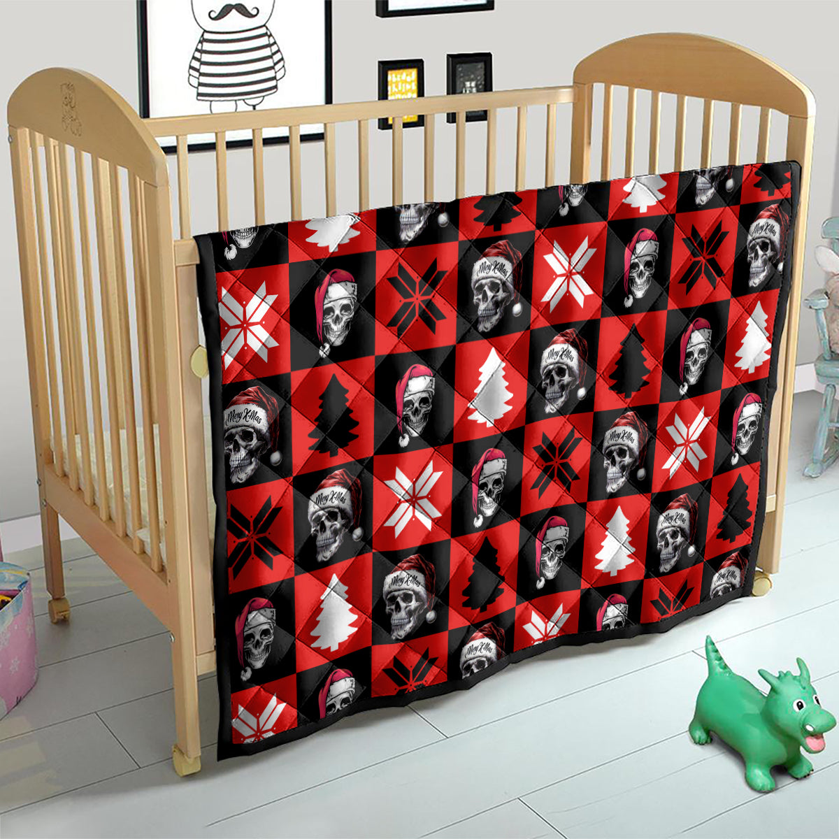 Scary Skeleton Quilt Skeleton Inside Ugly Christmas - Wonder Print Shop