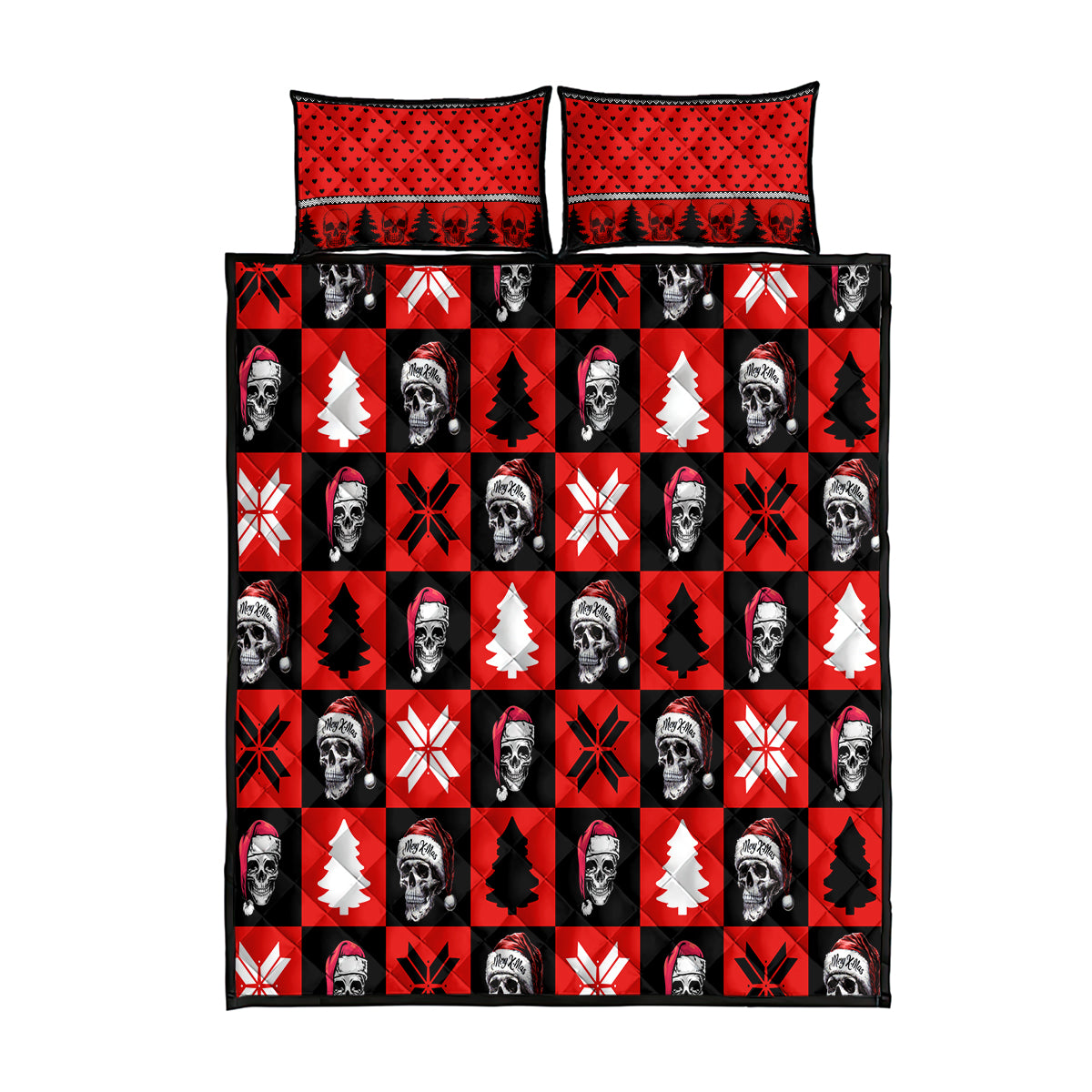 Scary Skeleton Quilt Bed Set Skeleton Inside Ugly Christmas - Wonder Print Shop