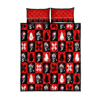 Scary Skeleton Quilt Bed Set Skeleton Inside Ugly Christmas - Wonder Print Shop