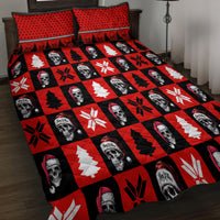 Scary Skeleton Quilt Bed Set Skeleton Inside Ugly Christmas - Wonder Print Shop