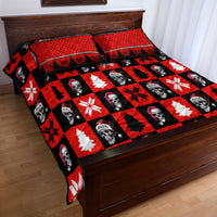 Scary Skeleton Quilt Bed Set Skeleton Inside Ugly Christmas - Wonder Print Shop