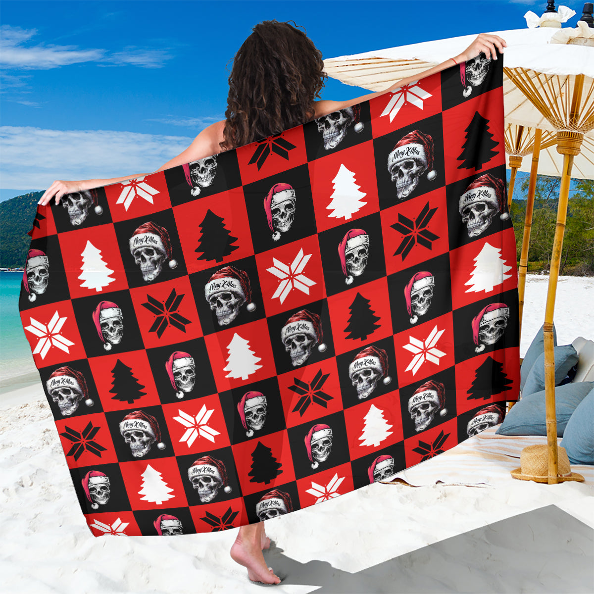 Scary Skeleton Sarong Skeleton Inside Ugly Christmas - Wonder Print Shop
