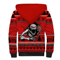 Scary Skeleton Sherpa Hoodie Skeleton Inside Ugly Christmas - Wonder Print Shop