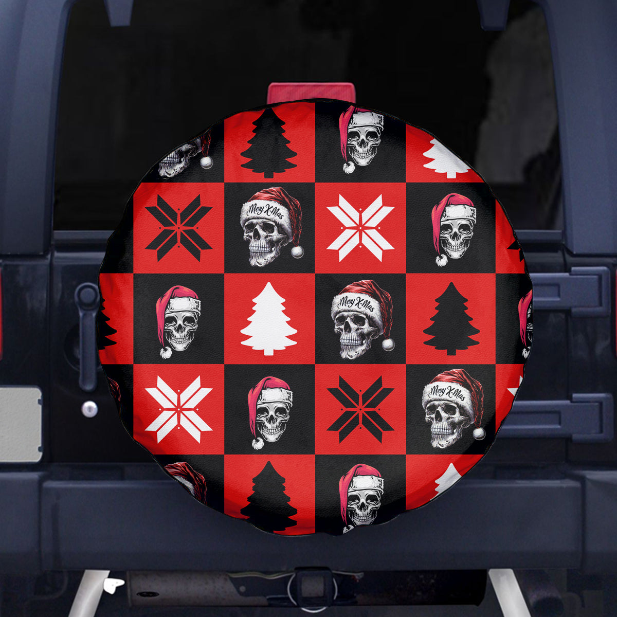 Scary Skeleton Spare Tire Cover Skeleton Inside Ugly Christmas - Wonder Print Shop