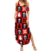 Scary Skeleton Summer Maxi Dress Skeleton Inside Ugly Christmas - Wonder Print Shop