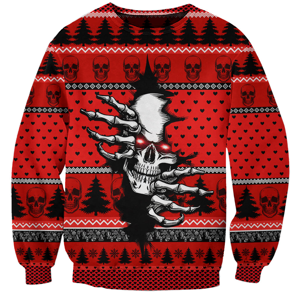 Scary Skeleton Sweatshirt Skeleton Inside Ugly Christmas - Wonder Print Shop