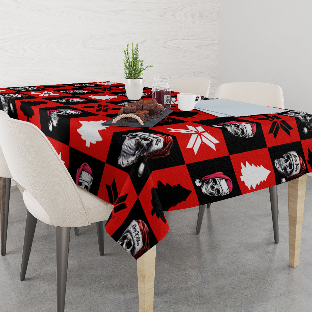 Scary Skeleton Tablecloth Skeleton Inside Ugly Christmas - Wonder Print Shop