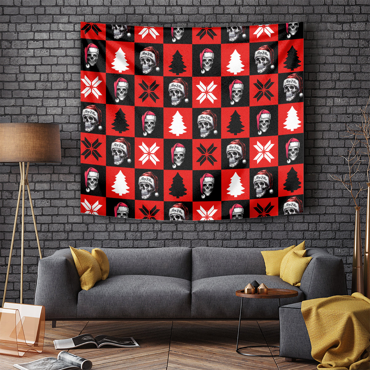 Scary Skeleton Tapestry Skeleton Inside Ugly Christmas - Wonder Print Shop