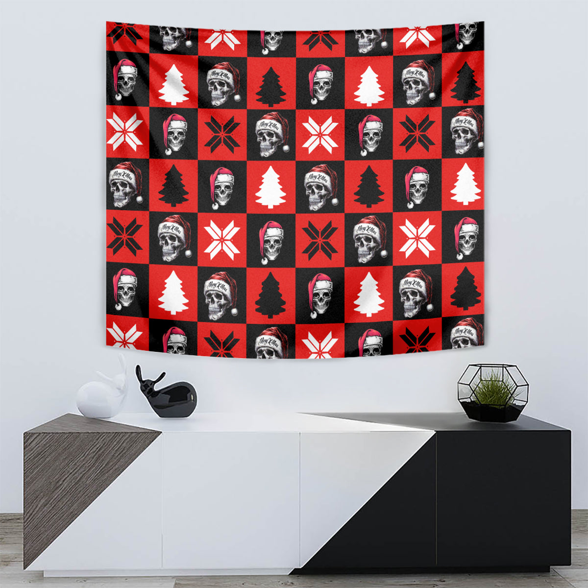 Scary Skeleton Tapestry Skeleton Inside Ugly Christmas - Wonder Print Shop